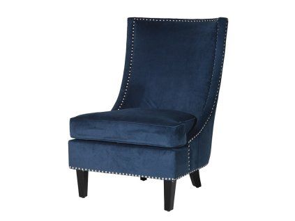 Designové sametové modré křesílko