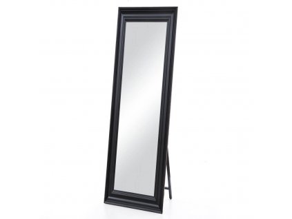Luxusní stojací dřevěné zrcadlo Carlota 49x169cm černé