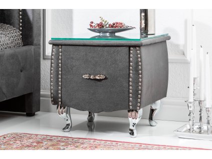 Stylový noční stolek Extravagancia 45cm šedý