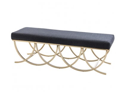 Art-Deco čalouněná lavice Ximena 142cm šedá