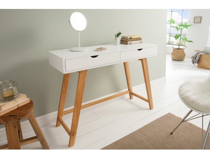 Retro bílý konzolový stolek Scandinavia 100cm