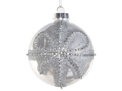 Vánoční ozdoba na stromeček White Diamante 8cm (sada 12ks)
