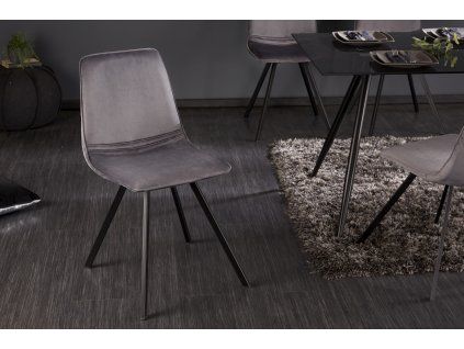 Designová židle Amsterdam šedý samet