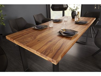Industriální jídelní stůl s dřevěnou deskou Aero Industrial 200cm