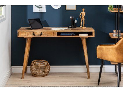 Robustní retro psací stůl Ikara 120 cm mango