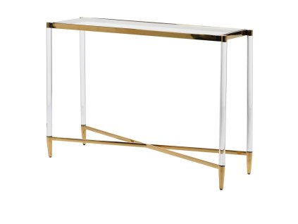 Art-Deco akrylový konzolový stolek Fiora 105cm se skleněnou deskou