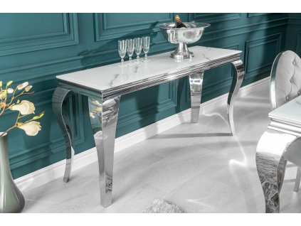 Luxusní konzolový stolek Modern Barock Mramor Look 145cm bílý