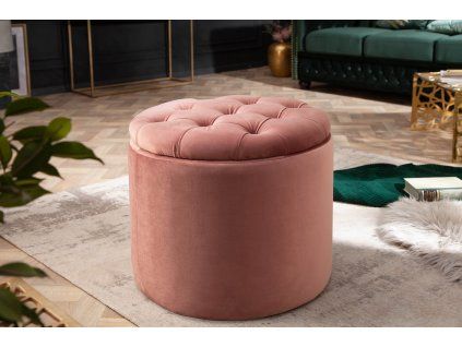 Designový růžový taburet Modern Barock
