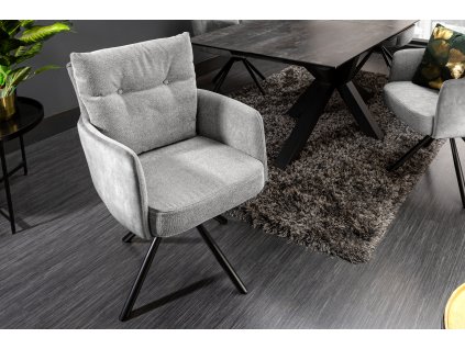 Designová otočná židle Big Gina s područkami šedá