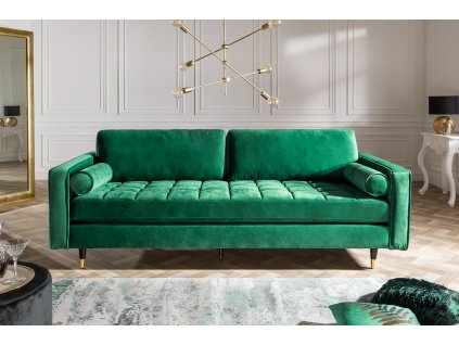 Luxusní sedačka Lazzy 225cm smaragd samet