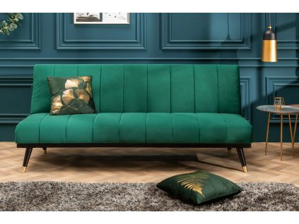 Designová rozkládací pohovka Beauty 180cm smaragdová samet