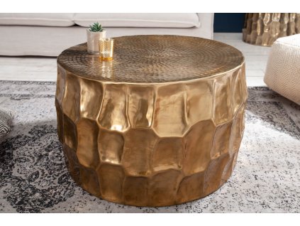 Stylový kovový konferenční stolek Marrin 68cm zlatý