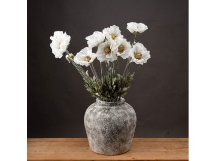 Dekorace květina Bílý Mák 70cm