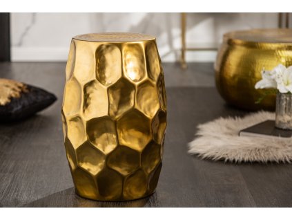 Stylový kovový příruční stolek Marrin 30cm zlatý