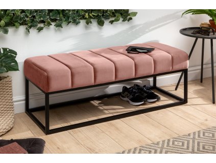 Designová čalouněná lavice Beauty 110cm starorůžová samet