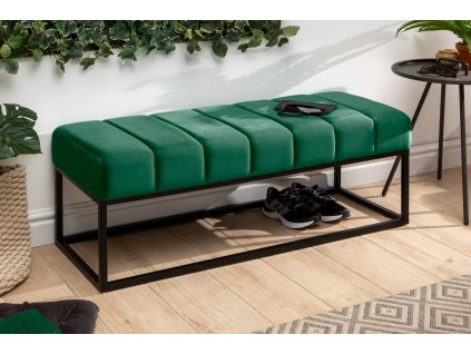 Designová čalouněná lavice Beauty 110cm smaragdově zelená samet