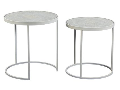 Stylový set kulatých provence stolků Violeta 50cm,45cm