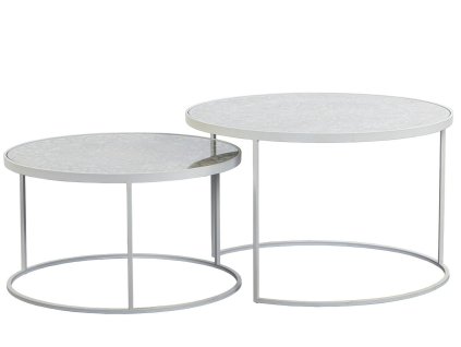 Stylový set kulatých provence stolků Violeta 80cm,70cm