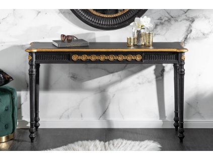 Barokní konzolový stolek Eumen 125 černo-zlatý