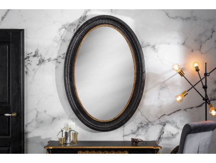 Barokní oválné zrcadlo Eumen 135 černo-zlaté