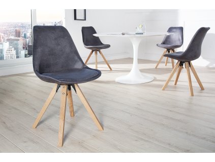 Designová retro židle Scandinavia tmavě šedá
