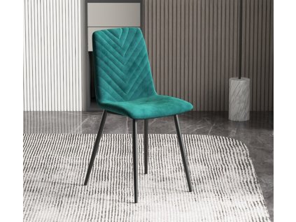 Luxusní sametová židle Aura zelená