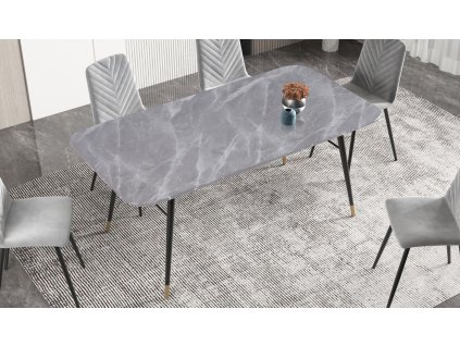 Luxusní jídelní stůl Aura 180cm šedý mramor