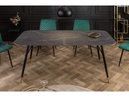 Luxusní jídelní stůl Aura 180cm černý mramor