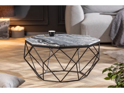 Luxusní konferenční stolek Domin 70cm šedý mramor