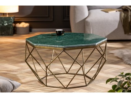 Luxusní konferenční stolek Domin 70cm smaragdově zelený mramor
