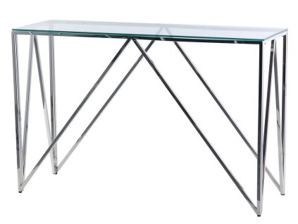 Luxusní konzole Ximena Silver II 120cm nerez/sklo