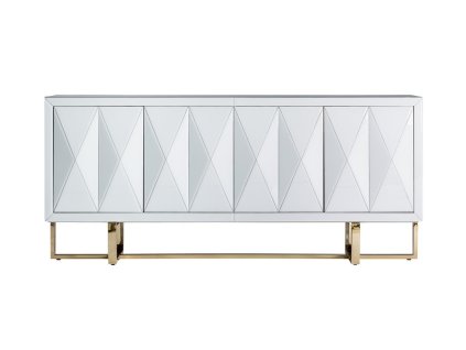 Luxusní příborník Brujo 180cm bílá/zlatá v Art-Deco stylu