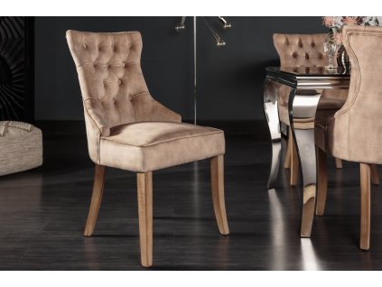 Luxusní jídelní židle Castle samet káva