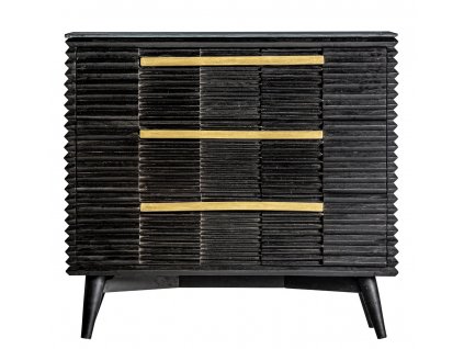 Luxusní Art-Deco komoda Marbella 100cm černá, mramorová deska