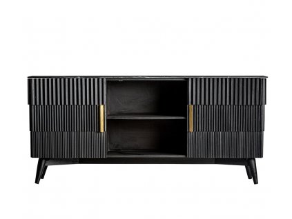 Luxusní Art-Deco TV stolek Marbella 175cm černý, mramorová deska