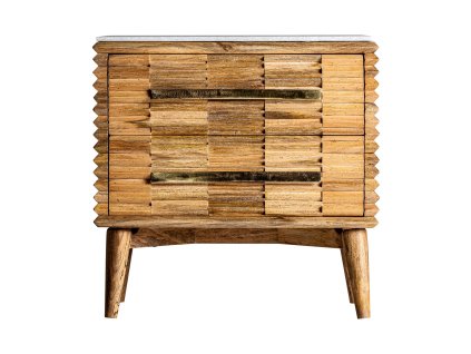 Luxusní Art-Deco noční stolek Marbella 65cm přírodní, mramorová deska