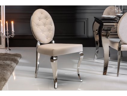 Luxusní jídelní židle Modern Barock II krémový samet