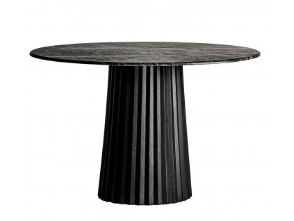 Luxusní kulatý jídelní stůl Marbella 120cm černý s mramorovou deskou
