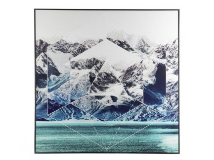 Luxusní obraz Blue Mountain 100x100cm sklo
