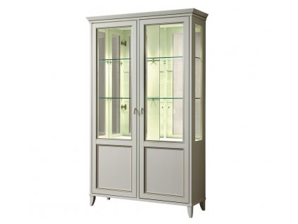 Klasická vitrína Emilia 206cm bílá dvoudveřová