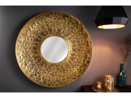 Designové kulaté zrcadlo Unique 81cm zlaté, kov
