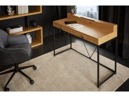 Industriální psací stůl Studio 120cm dub/černý