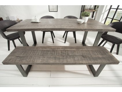 Luxusní industriální lavice Aero Mango Grey 170cm z masivu