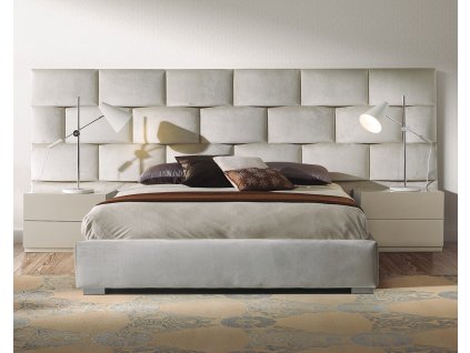 Luxusní čalouněná postel BERLIN MURAL s úložným prostorem, zakázková výroba