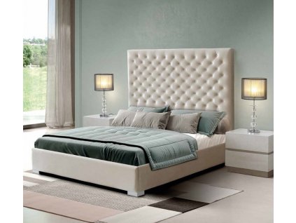 Luxusní časlouněná postel LEONOR s úložným prostorem, na míru