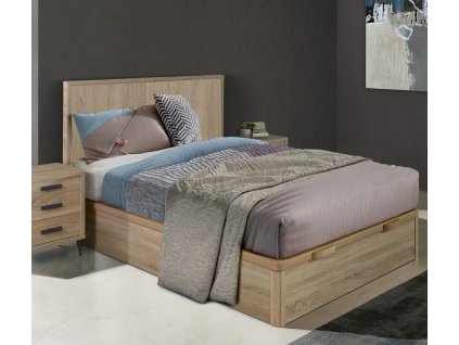 Skandinávská postel Malmo DUB 90-200cm s úložným prostorem