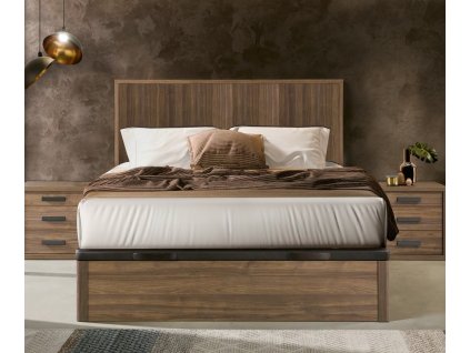 Skandinávská postel Malmo OŘECH 90-200cm s úložným prostorem
