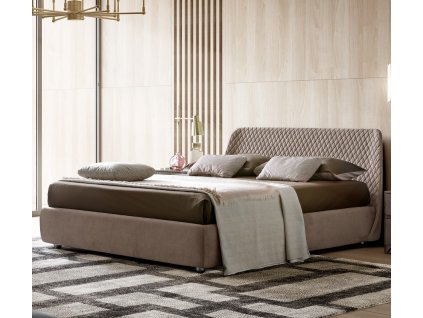 Moderní čalouněná postel Lauren Silver 160/180cm s úložným prostorem