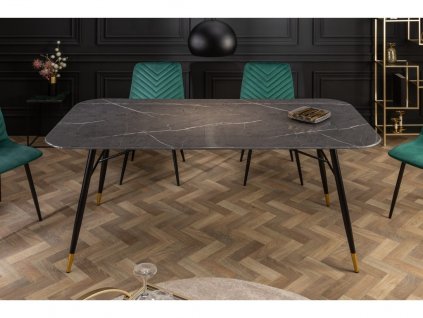 Luxusní jídelní stůl Aura 140cm černý mramor