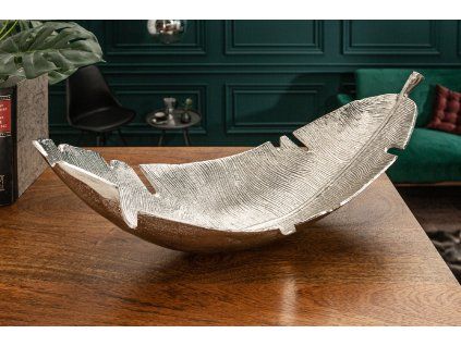 Originální stříbrný tác Leaf 62 cm kov